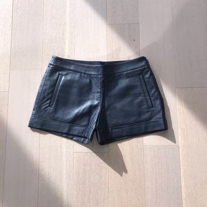 Club Monaco Aviator Navy Faux Leather Shorts